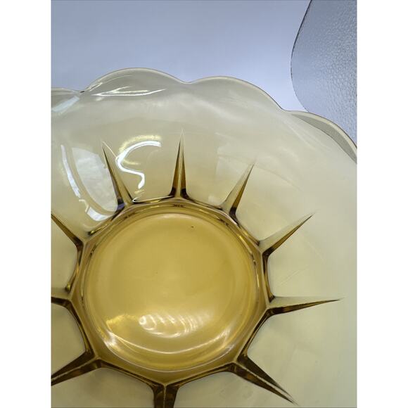 Anchor Hocking Scalloped edge Amber Glass Bowl 8 inch - Picture 3 of 6